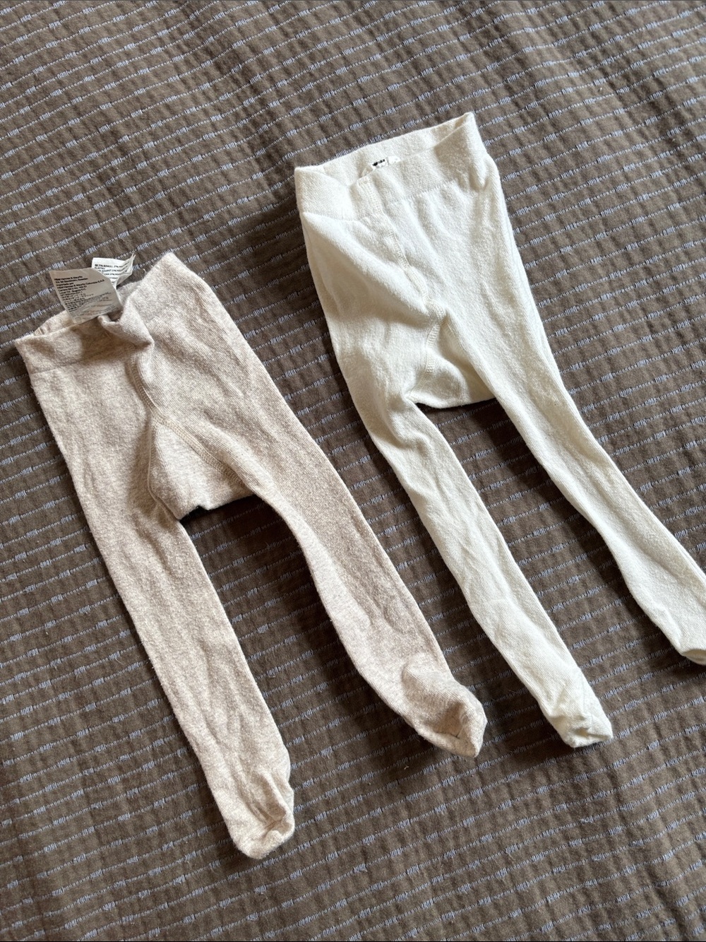 Set of 2 H&M Tights White Beige 3-6 Mo